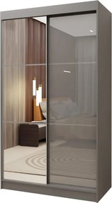 Szafa Przesuwna VITALE 120 cm z Lustrem Szafa Dwudrzwiowa Szara