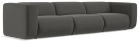 Szara aksamitna sofa 319 cm Ekahi – Makamii