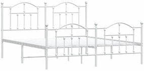 Białe metalowe łóżko małżeńskie 160x200 cm - Azos