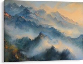 Obraz - Malowany górski krajobraz (70x50 cm)