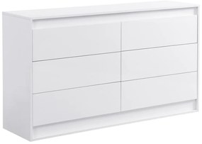 Komoda z 6 szufladami - Z oświetleniem LED - MDF - Biały - RUKALO