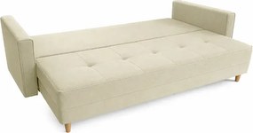 Sofa z Funkcją Spania LONAR Kremowa Japandi
