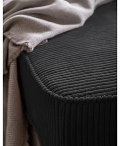 Antracytowy sztruksowy szezlong (lewostronny) Chic Charlotte – Miuform