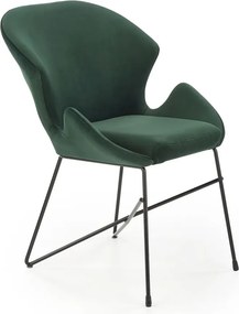 Zielone designerskie tapicerowane welurem krzesło N8-G58