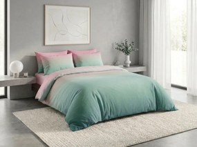 PrzytulneMieszkanie.pl PrzytulneMieszkanie.pl Bawełniana pościel OMBRE zielono-różowa Rozmiar pościeli: 2 szt 70 x 90 cm | 200 x 220 cm