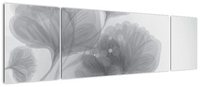 Obraz kwiatów w odcieniach szarości (170x50 cm)