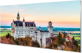 Panel Szklany Zamek w Monachium w Jesiennej Aurze