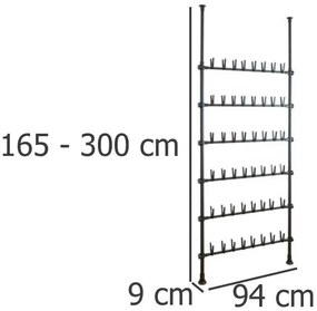 Stojak na buty teleskopowy HERKULES, wysokość 165 - 300 cm, WENKO