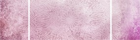 Obraz - Mandala na różowej ścianie (170x50 cm)