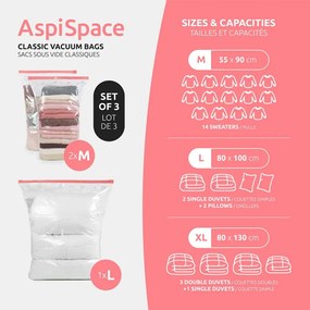 Worki próżniowe zestaw 3 szt. Space Save M/L – Compactor