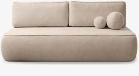 Sofa z Funkcją Spania ARVETO Beżowa Szenil Nowoczesna