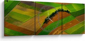 Obraz - Pola, łąki (z zegarem) (90x30 cm)