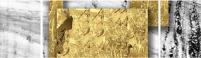 Obraz - Złote kwadraty N⁰1 (170x50 cm)
