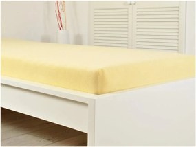 PrzytulneMieszkanie.pl Prześcieradło frotte do łóżeczka żółte 70x140 cm