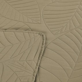 Beżowa narzuta na łóżko ze wzorem LEAVES Rozmiar: 170 x 210 cm