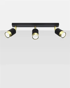 Listwa oświetleniowa NERO 3 czarna/złoty SOLLUX  LIGHTING