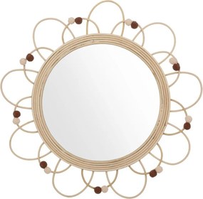Atmosphera - Dziecięce lustro ścienne CAMPAIN o średnicy 38 cm, rattan