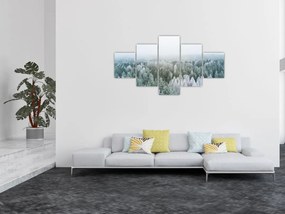 Obraz - Ośnieżone szczyty lasów (125x70 cm)