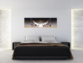 Obraz - Księżyc nad palmami (170x50 cm)