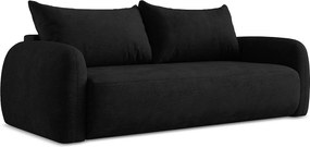 Kanapa 3-osobowa z funkcją spania - z tkaniny szenilowej - czarny - HALE