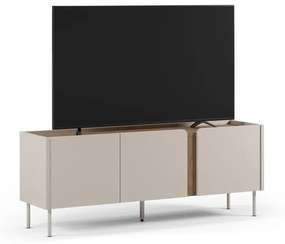 Kremowo-naturalna szafka pod TV w dekorze dębu 140x53x35 cm Lucile – Marckeric