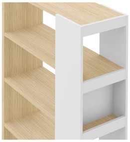 Biały regał z blatem w dekorze dębu 90x188 cm Ella – TemaHome