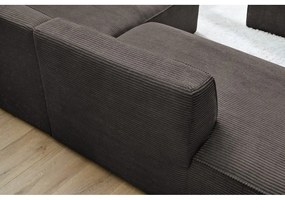 Brązowy sztruksowy narożnik modułowy (prawostronny/w kształcie litery L) Megeve – Bobochic Paris