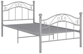 Szare metalowe łóżko pojedyncze 100x200 cm - Iroz