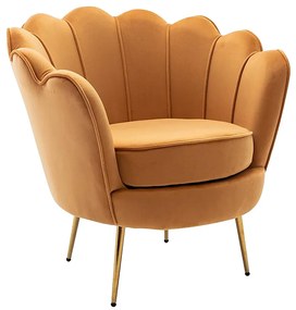 Fotel DANDELION z weluru – kolor żółty musztardowy marki Pascal Morabito