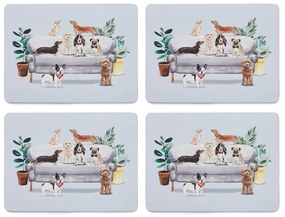 Zestaw 4 korkowych mat stołowych 21.5x29 cm Cooksmart ® Curious Dogs