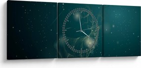 Obraz - Magiczny jeleń w nocy (z zegarem) (90x30 cm)