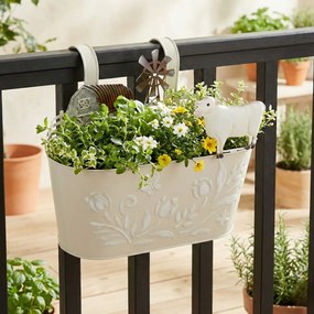 Metalowa osłonka na doniczkę RANCH z motywem zwierząt gospodarskich, 34 cm