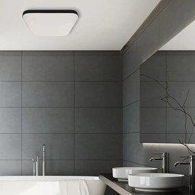 PLAFON NEMO BLACK 16W PIR, czarny kwadrat