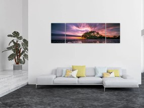 Obraz plaży o zachodzie słońca (170x50 cm)