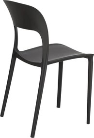 Czarne lekkie plastikowe krzesło sztaplowane L4-M60