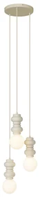 Retro Lampa wisząca beżowa z matowym szkłem 3-punktowa - Fedde Retro Oswietlenie wewnetrzne