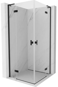 Mexen Mist-H L Duo kabina prysznicowa uchylna 90 x 90 cm, transparent, czarna - 8A5L-090L-090P-70-00