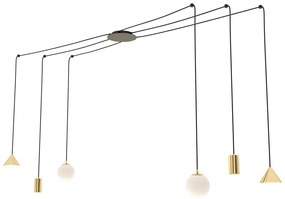 Czarno-złota nowoczesna lampa pająk - 4X D132 D5-Z16