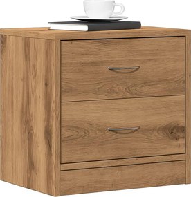 Stolik nocny z dębu rzemieślniczego z 2 szufladami na przechowywanie