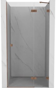 Mexen Lunar drzwi prysznicowe uchylne prawa 80 cm, transparent, miedź szczotkowana - 834-080-000-65-00-P