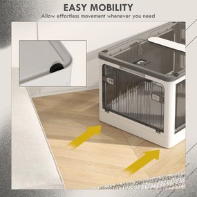 HOMCOM Pojemnik na przechowywanie 69L z kółkami Skrzynia z dostępem z 5 stron Biała przestrzeń magazynowa | Aosom PL