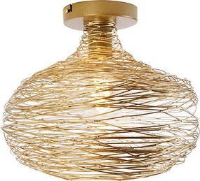 Designerska lampa sufitowa złota - Sarella