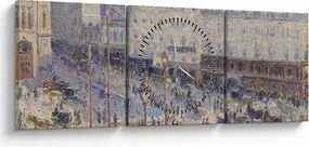 Obraz - Camille Pissarro, The Place du Havre, reprodukcje (z zegarem) (90x30 cm)