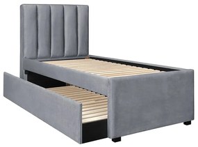 Łóżko tapicerowane RUSSO 90x200 szare HALMAR