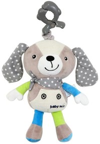 Pluszowa zabawka Baby Mix z automatem i klipsemPiesek beżowy, 25 cm