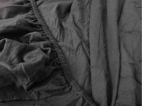 PrzytulneMieszkanie.pl Prześcieradło jersey HIGHFIT ciemnoszare 200 x 220 cm