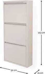 Szarobrązowa metalowa uchylna szafka na buty 50x103x15 cm Billy – Spinder Design