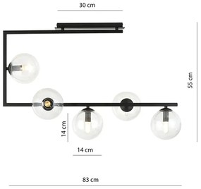 Lampa sufitowa z transparentnymi kloszami  - D108-Emea