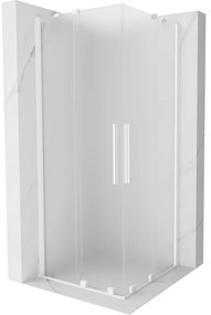 Mexen Velar Duo kabina prysznicowa rozsuwana 80 x 80 cm, szron, biała - 871-080-080-32-20