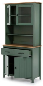 Zielona witryna z litego drewna sosnowego 90x180 cm Miranda – Marckeric